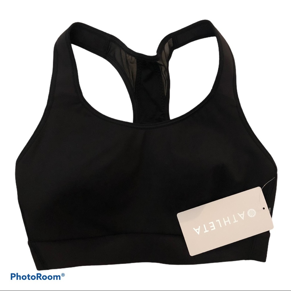 Athleta Hustle Bra Supersonic Black NWT 34 D/DD